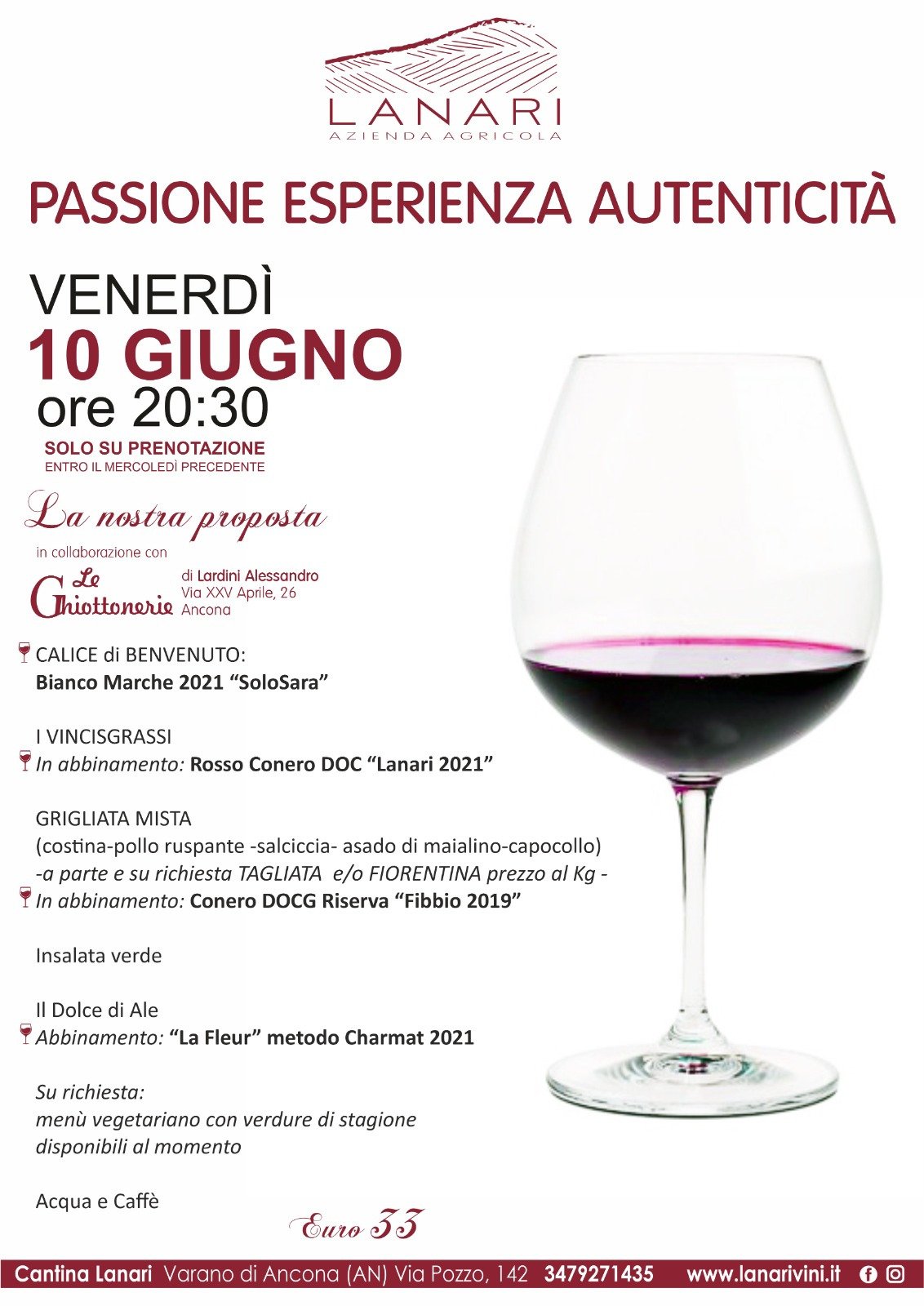 Cantina Lanari Degustazione 10 giugno 2022